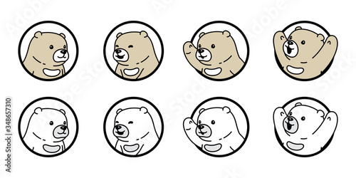 Bear vector polar bear icon logo teddy cartoon character symbol doodle illustration design
