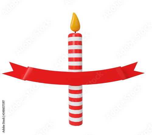 3D Candle with empty text area