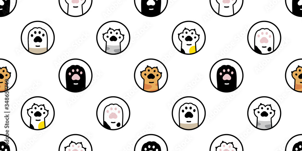 cat paw seamless pattern dog footprint kitten vector puppy breed pet scarf isolated polka dot repeat background tile wallpaper cartoon doodle illustration design cat paw seamless pattern dog footprint kitten vector puppy breed pet scarf isolated polka dot repeat background tile wallpaper cartoon doodle illustration design
