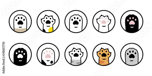 cat paw vector dog icon footprint kitten calico logo dog symbol cartoon character sign illustration doodle design