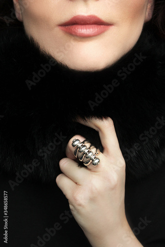 a ring on a woman's finger