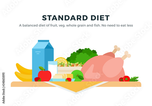Standard Diet vector flat isolated vector flat isolated