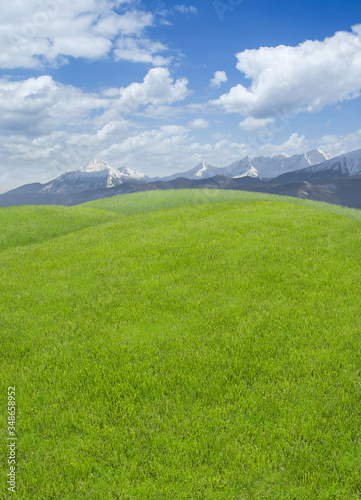 Nature grass and mountains background