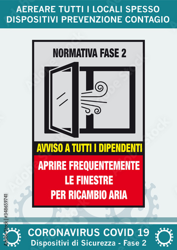 aereare tutti i locali spesso, dispositivi prevenzione contagio