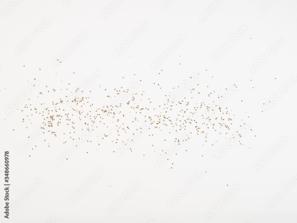 Chia Seeds on white background