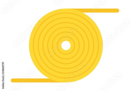 Yellow rope skein Boat Safety Kit vector icon flat isolated.
