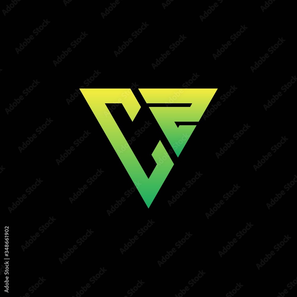 Initial triangle logo monogram with triangle shape - obrazy, fototapety, plakaty 