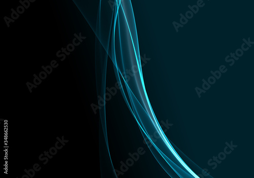 Abstract background waves. Black and cyan blue abstract background for wallpaper oder business card