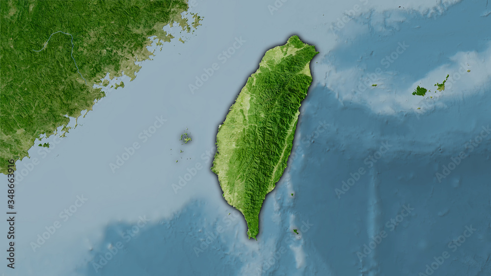 Fototapeta premium Taiwan, satellite B - dark glow