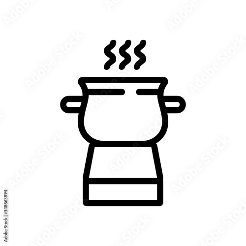 boiling pot fondue icon vector. boiling pot fondue sign. isolated contour symbol illustration