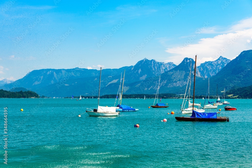 Wolfgangsee lake by in St Gilgen. Salzkammergut, Salzburg, Austria