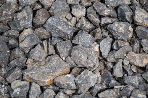 Background with gray stones. Stone for construction. Rock texture background. Building material.