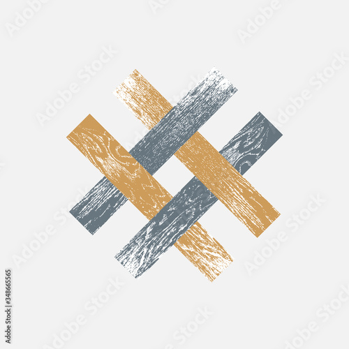 Wood planks design element. Cross. Vector illustration EPS 10