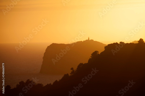 Sunset on the island of Mallorca. Dragonera Island. Andratx