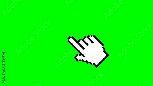  click icon animation cursor symbol icon, mouse click symbol video on green background. video footage, 4K