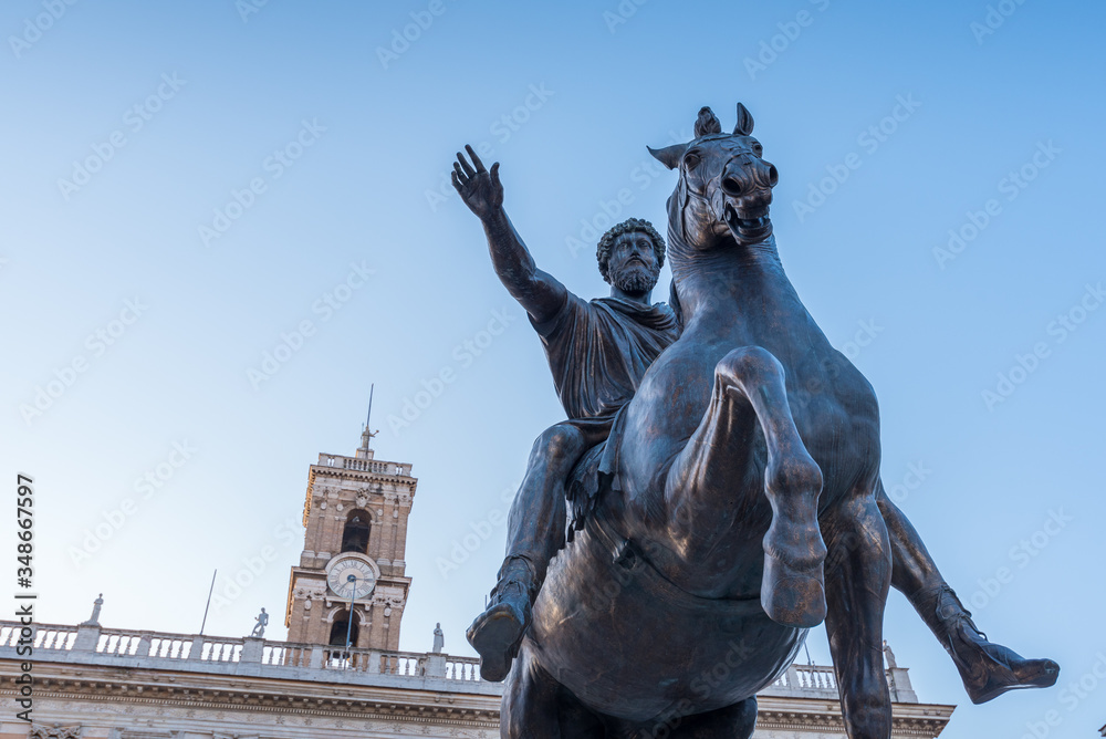 Marco Aurelio statue in Quirinale square in Rome