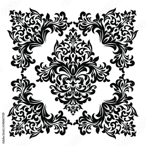 Oriental vector damask patterns for greeting cards and wedding invitations.   © Mila star 