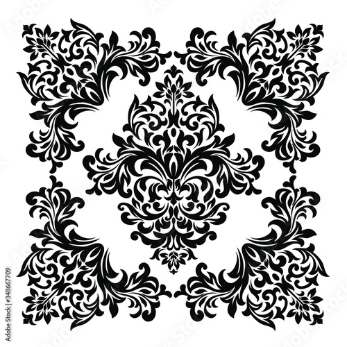 Oriental vector damask patterns for greeting cards and wedding invitations.