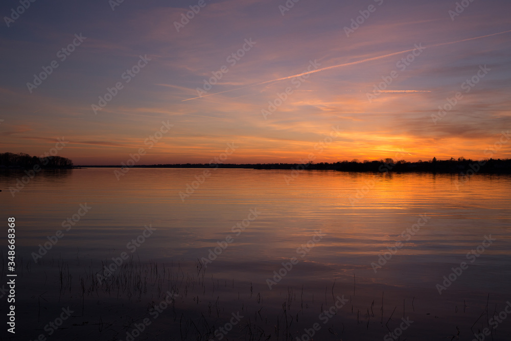 sunset over lake