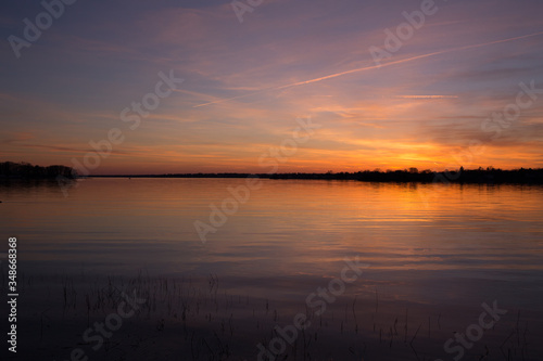 sunset over lake