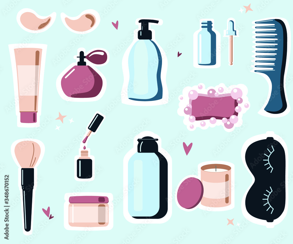 set of cosmetic products