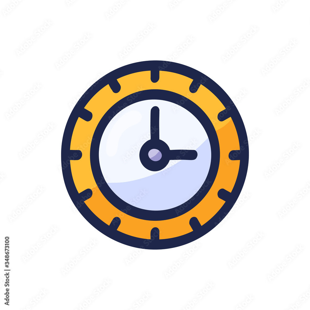 Clock doodle line vector illustration black icon. Watch dial isolated on white background. Clock sign concept Clock doodle line vector illustration black icon. Watch dial isolated on white background. Clock sign concept