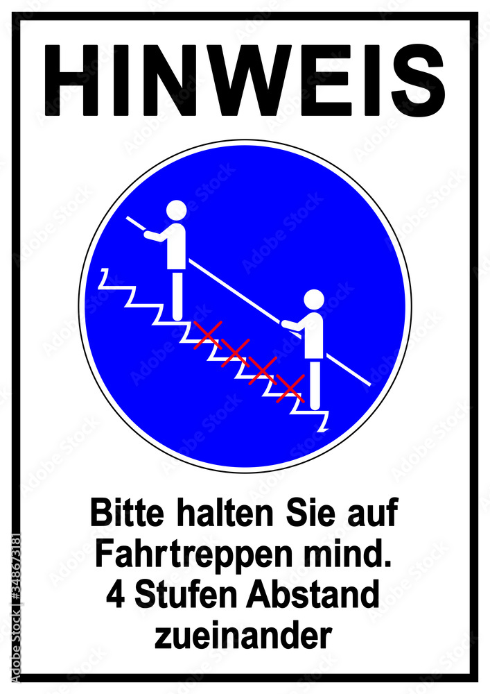 Ilustrace „ds212 DiskretionSchild HINWEIS Rolltreppe Bitte halten