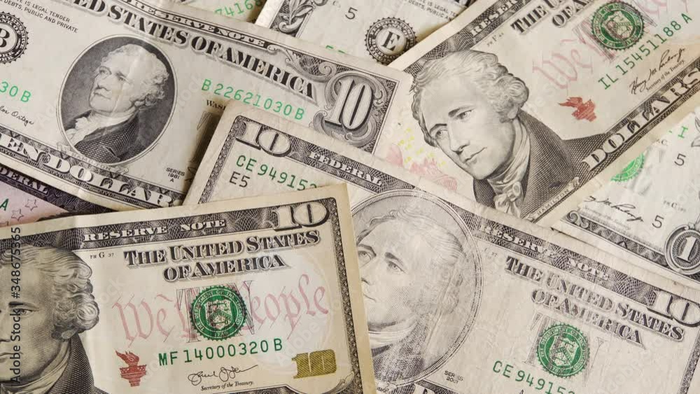 Dollar Banknotes Appear from One to One Hundred Dollar Banknotes Appear from One to One Hundred