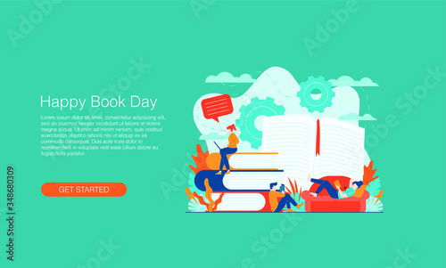happy book day vector illustration concept template background can be use for presentation web banner UI UX landing page