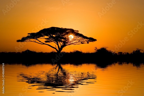 sunset on the river