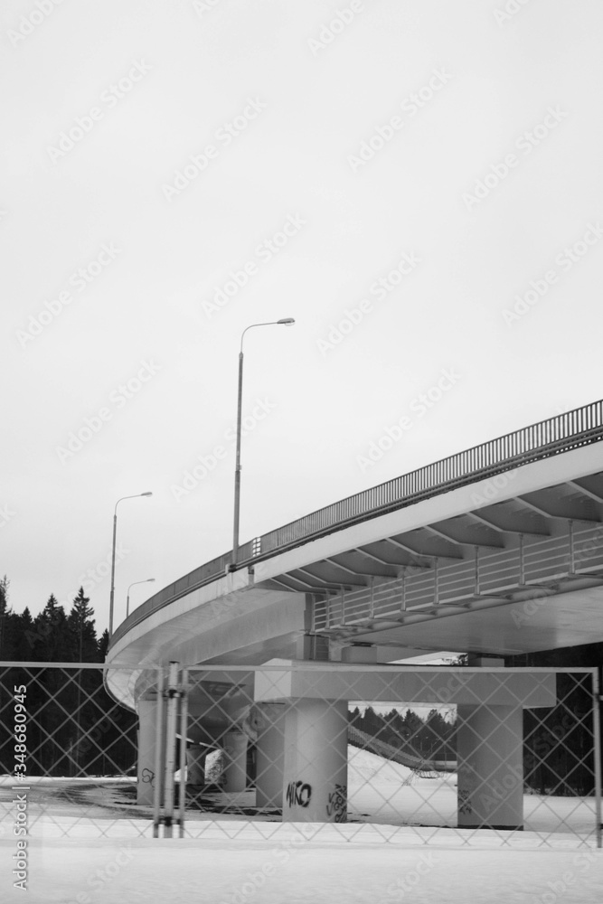 black and white photo of road