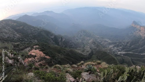 scenic view of Cuatro Palos Viewpoint in the Queretaro's Sierra, Mexico

