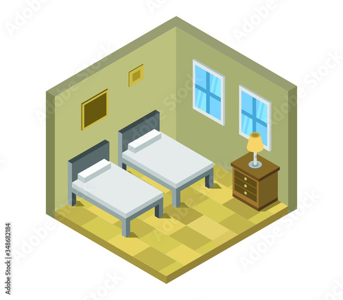 isometric bedroom