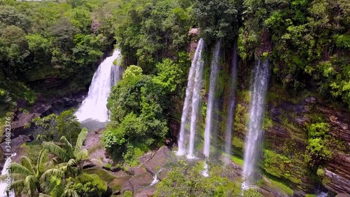Aerial Waterfall with Drone in Colombia Jungle Cano Canoas (ID: 348682376)