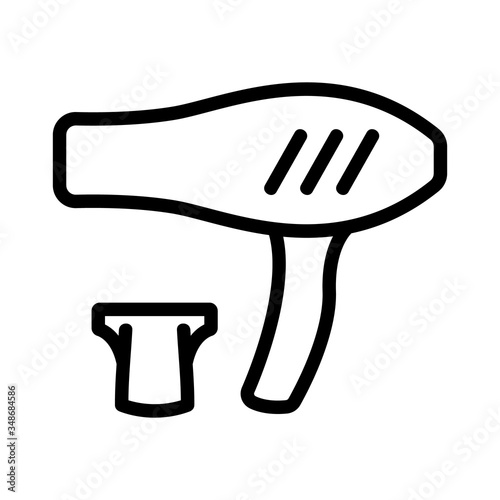 hair dryer concentrator with removable drying nozzle icon vector. hair dryer concentrator with removable drying nozzle sign. isolated contour symbol illustration