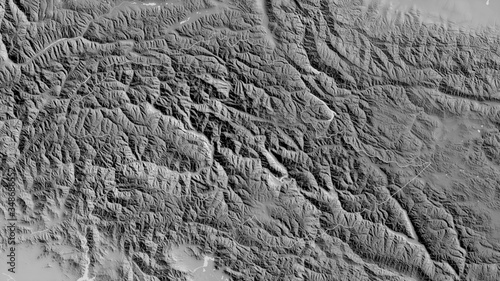 Northern Areas, Pakistan - outlined. Grayscale