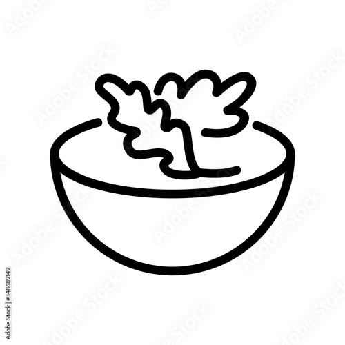 arugula in salad bowl icon vector. arugula in salad bowl sign. isolated contour symbol illustration