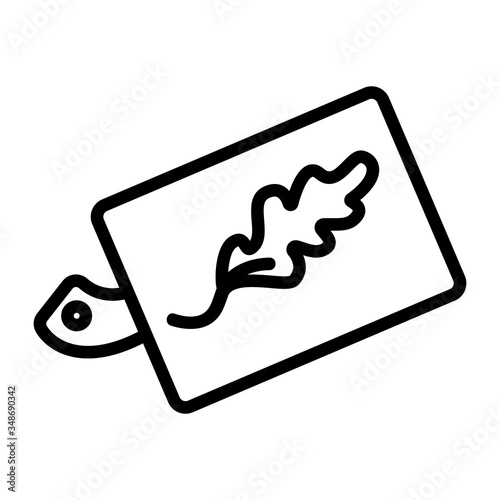 arugula leaves on chopping board icon vector. arugula leaves on chopping board sign. isolated contour symbol illustration