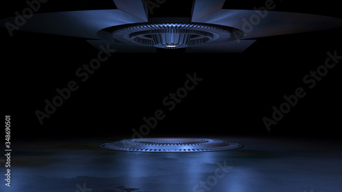 Magic fantasy portal futuristic teleport 3d rendering