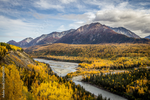 Autumn view of Alaska Mountains photo