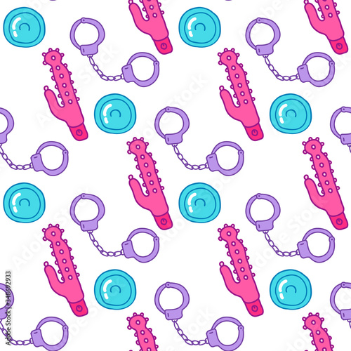 sex toys doodle seamless pattern