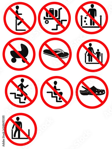 Forbidden things to do in a escalator