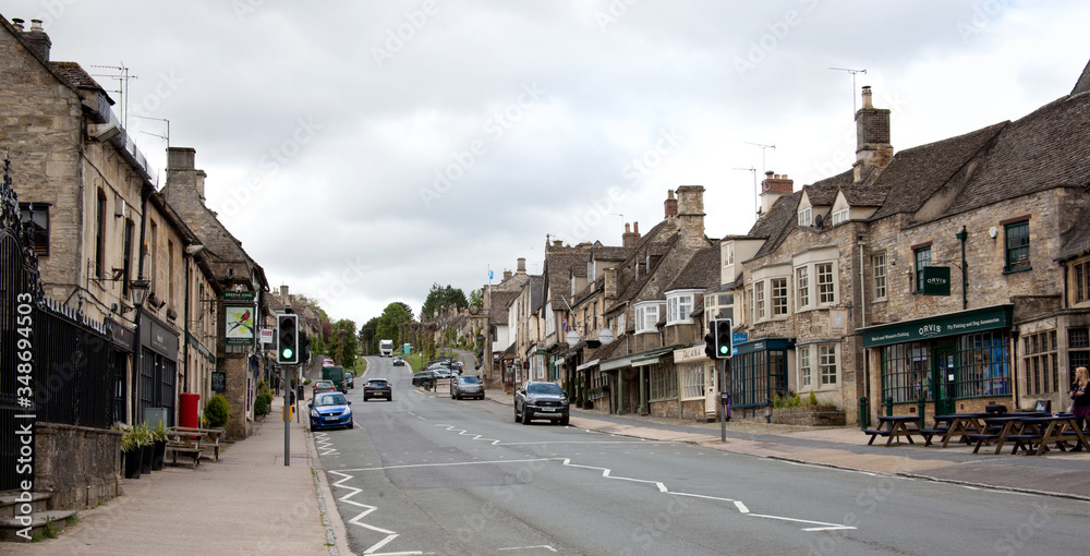 The High Street in Burford, West Oxfordshire, UK
