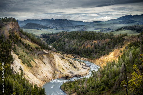 Dramatic landscape of Yellowstone National Park