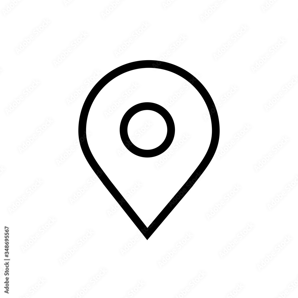 Vector Black Location Icon On White Background. Vector Black Location Icon On White Background.