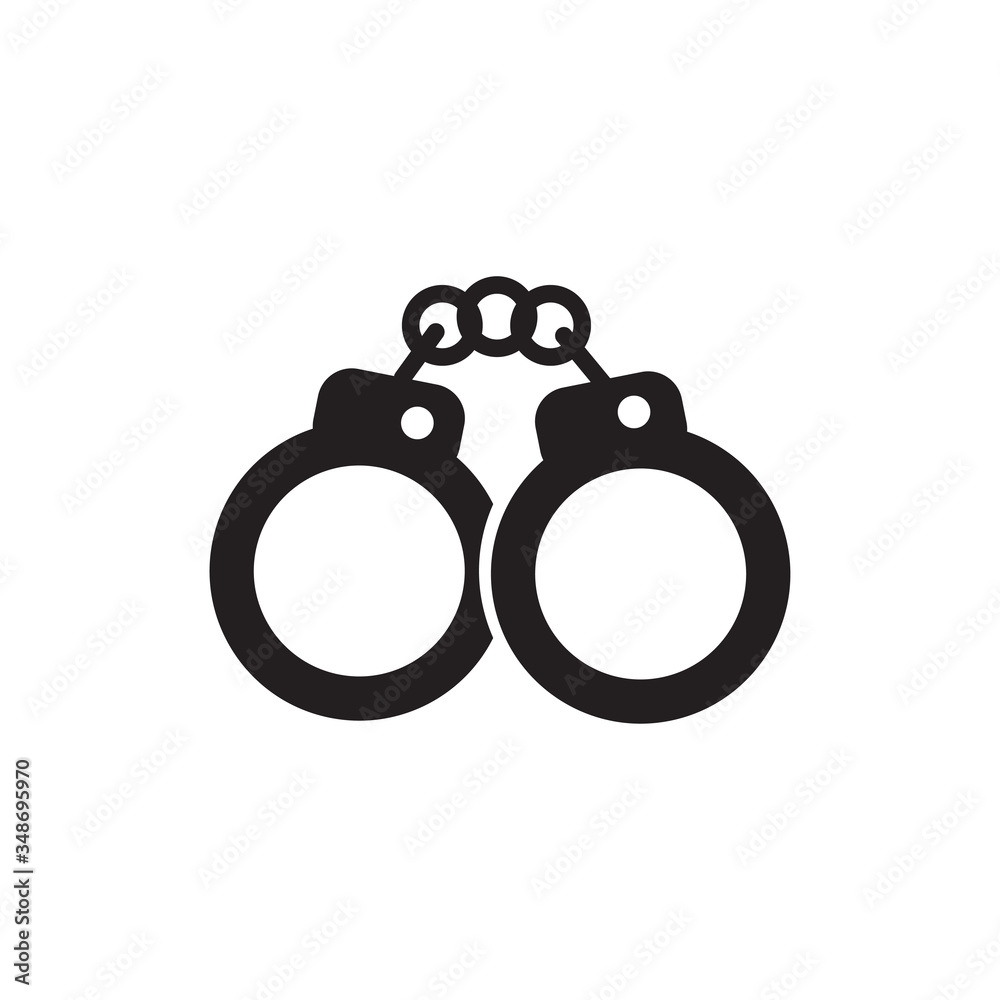 handcuffs icon vector symbol template design trendy handcuffs icon vector symbol template design trendy