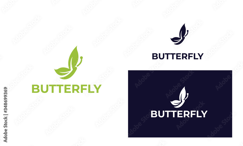 Colorful butterfly logo with modern style can be used for business, spa, fashion, cosmetics, salon, health care, In design with a monarch, wings, Papilio, given black and white color, vector EPS 10