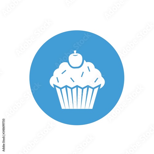 birthday cupcake icon vector illustration design
