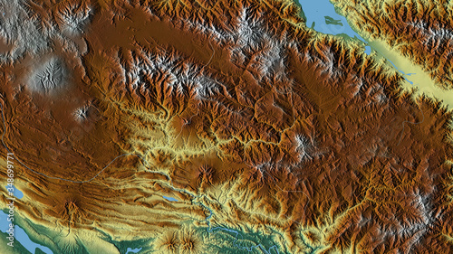 Chimbu, Papua New Guinea - outlined. Relief photo