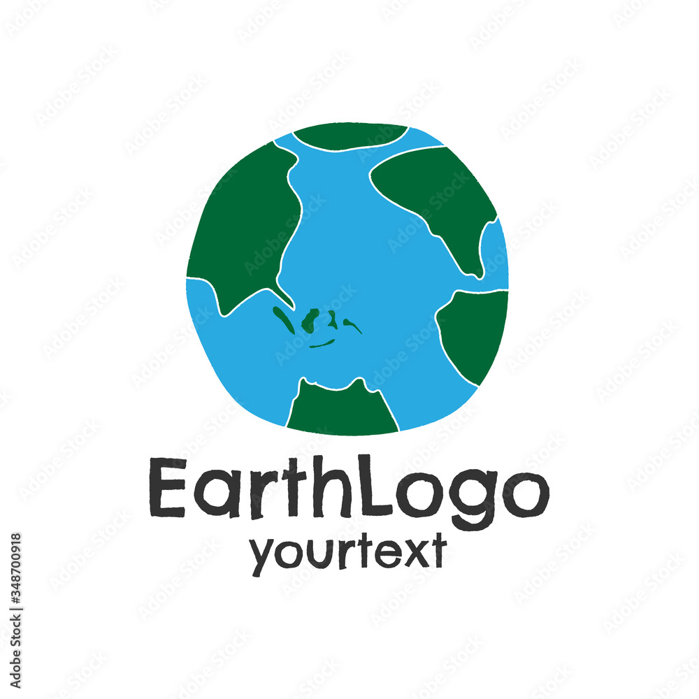 earth hand drawn logo design. funny icon